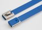 Blauer Farbepoxy-kleber beschichteter Edelstahl-Kabelbinder-Selbst, der Zipbindungen zuschließt fournisseur