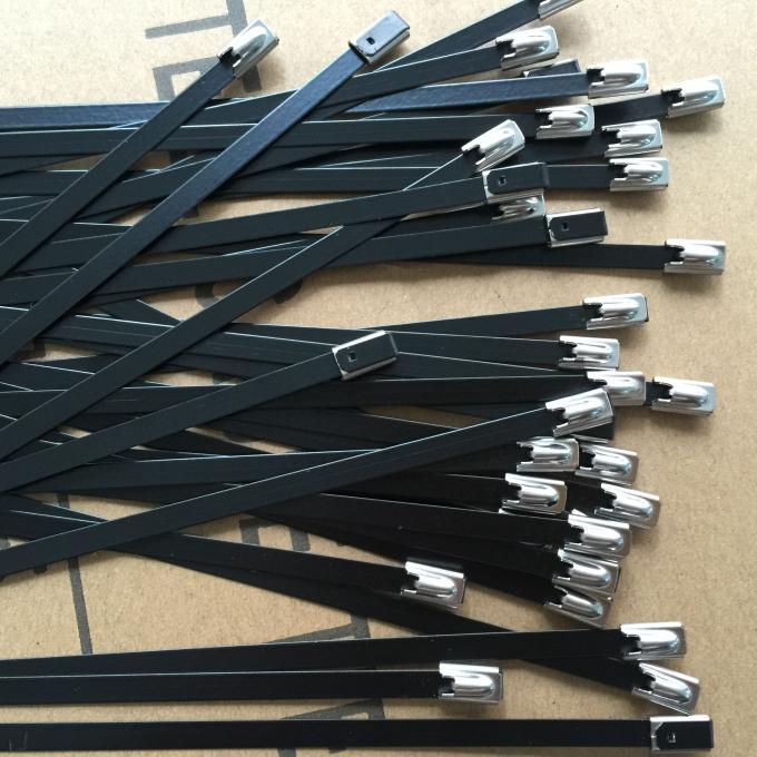 Schwarze Metalluvkabelbinder, Edelstahl-Bindungen für die Gruppierung von elektronischen Drähten