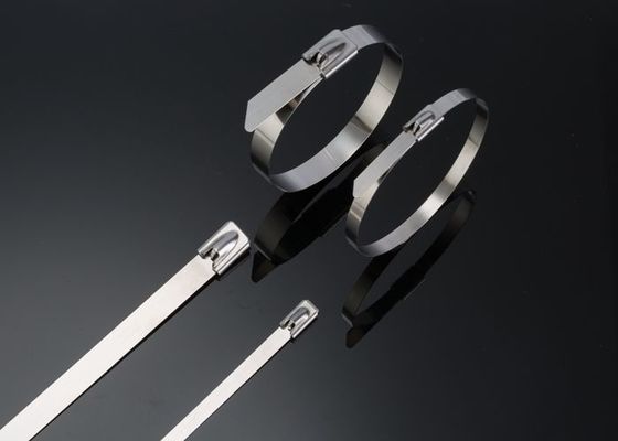 China Edelstahl-Kabelbinder-Metallbindung des langlebigen Gutes 304 wickelt 100pcs/Pkt 4,6 x 250 Millimeter ein fournisseur